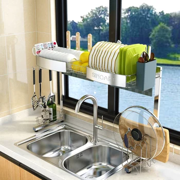 

Sinoya 304 Stainless Steel Kitchen Shelf Drainage Rack Sink Rack Bowl Dishes Chopsticks Supplies Drainage Rack
