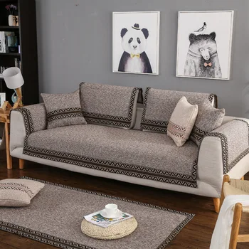 

Modern sofa covers geometric printed cotton corner sofa cover living room furniture protector anti-slip sofa bed cover 3 places