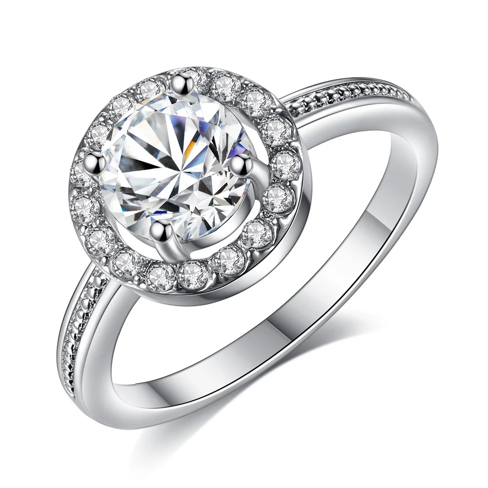 Wholesale (36 pcs/lot) Gothic Light Round Zircon Ring Refined Aesthetic