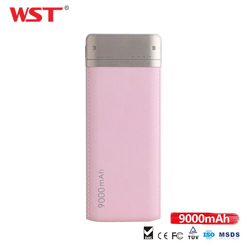 Фирменный внешний аккумулятор WST оригинального дизайна 9000 мАч два порта USB