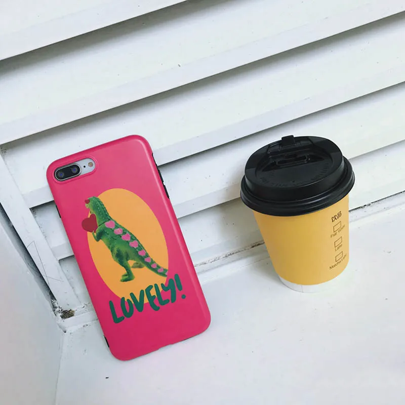 Funny Love Heart Dinosaur Phone Case For iphone 6 6s Case For iphone X 7 8 plus Cover Fashion Cartoon Animal Printed Soft Cases Funny Love Heart Dinosaur Phone Case For iphone 6 6s Case For iphone X 7 8 plus Cover Fashion Cartoon Animal Printed Soft Cases