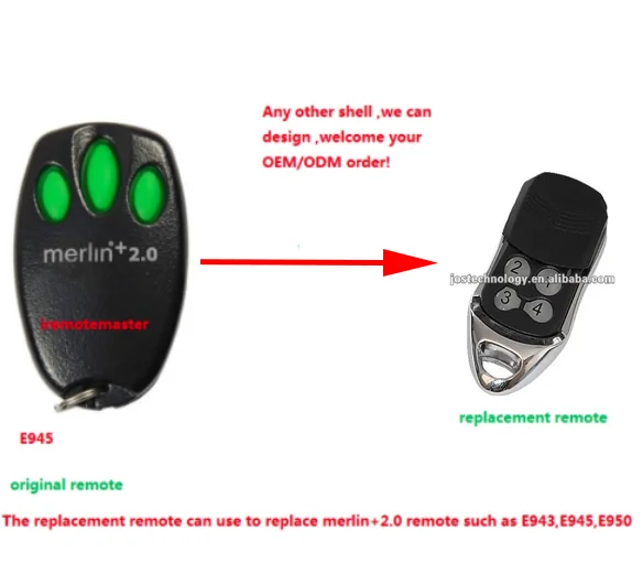 

Merlin+2.0 ,compaitble with E945 943 replacement remote ect free shipping