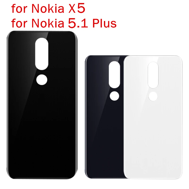 

Original for Nokia X5/ for Nokia 5.1 Plus Glass Battery Back Cover Rear Door Housing Back Cover Repair Spare Parts + 3M Glue