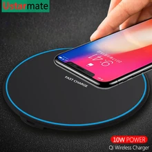 Быстрое беспроводное зарядное устройство 10 Вт Qi для iPhone X XS Max Xiaomi Mix 3 samsung Galaxy S10 S9 Note 10 Plus быстрая Беспроводная зарядная панель