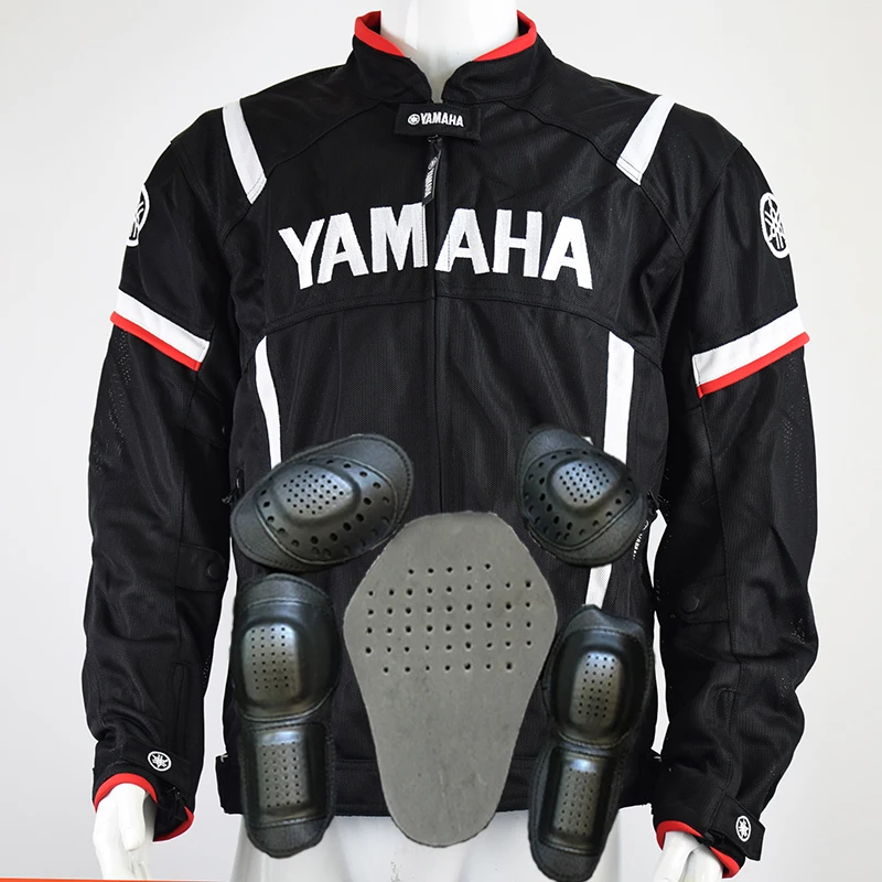

Moto Motorcycle Jackets Mesh For Yamaha Motocross Protection Detachable Protective Gear Men Breathable 5 Pieces Pads Jacket ATV