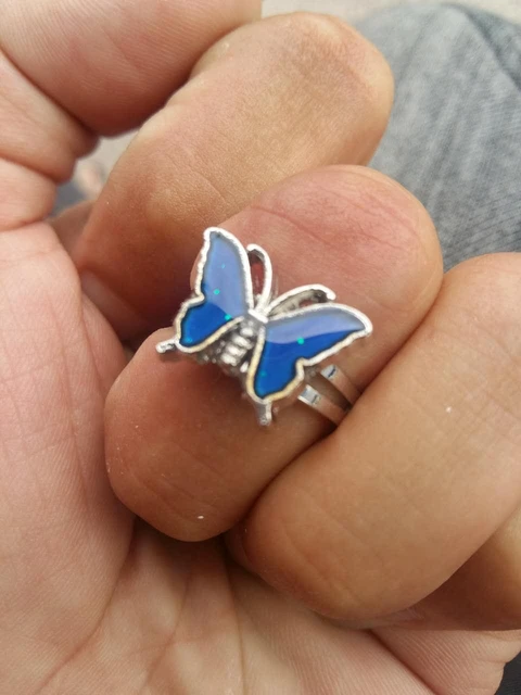 adjustable mood ring Cute cartoon butterfly change color mood ring