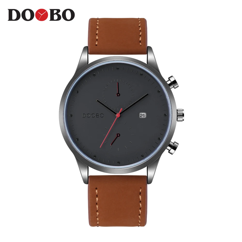 Top Brand Luxury Chronograph Quartz Watch Men Sports Watches Military Army Male Wrist Watch Clock TEND relogio masculino - Цвет: D019 brownblackblack