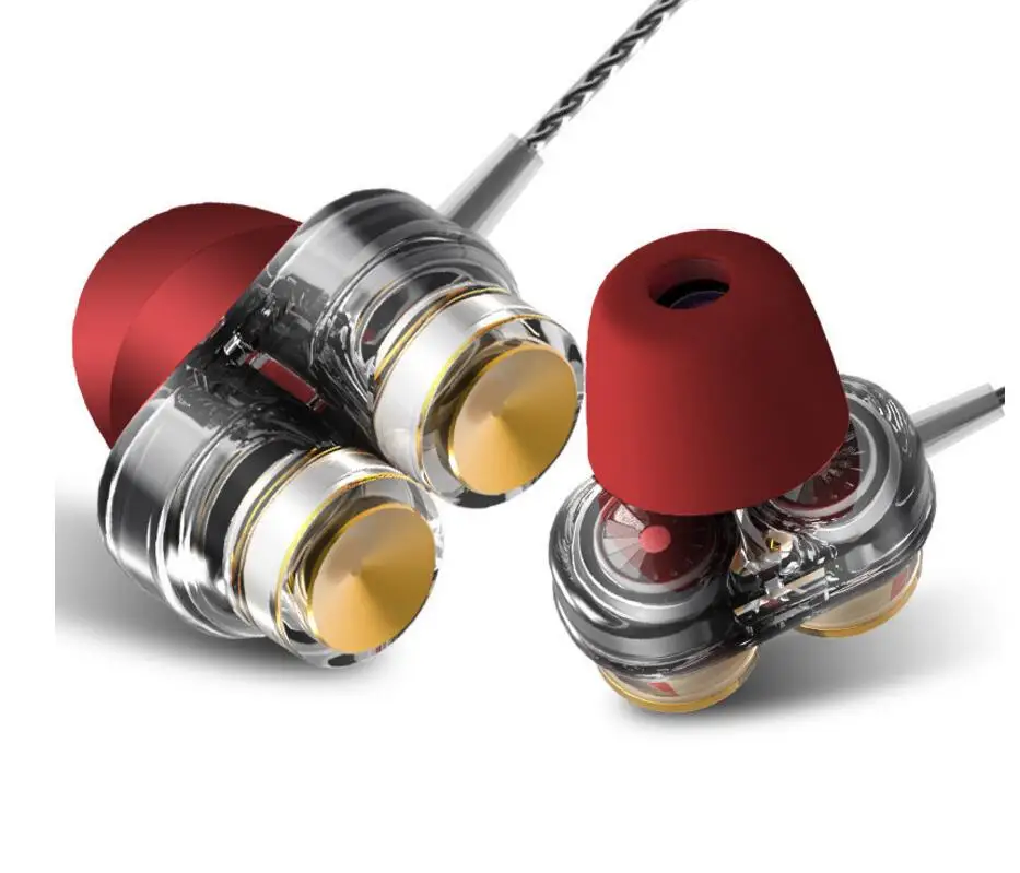 

TB6 Dual Unit Driver Earphone Wired HIFI Stereo Earphone For phone iphone 4 Speakers Super Bass Headset with Microphone