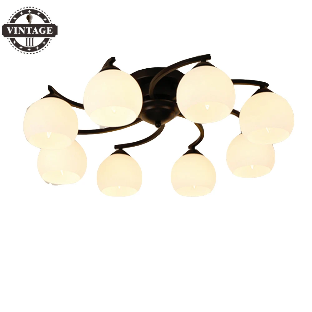 

Vintagelll Iron art AC110 220V available led ceiling lights base E27 led ceiling lamp for Home dining room living room