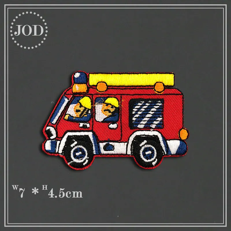 

Fire Truck Cute Car Patches Iron on Or Sew for Clothes Embroidered Appliques DIY Accessory Bag Badge
