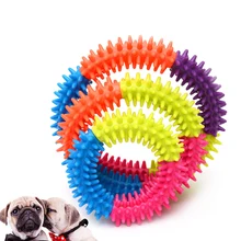 1 шт многоцветные нетоксичные круглые резиновые игрушки для собак, щенков, зубных зубов, здоровые жевательные кольца, игрушки для собак, игрушки для собак, кошек, щенков
