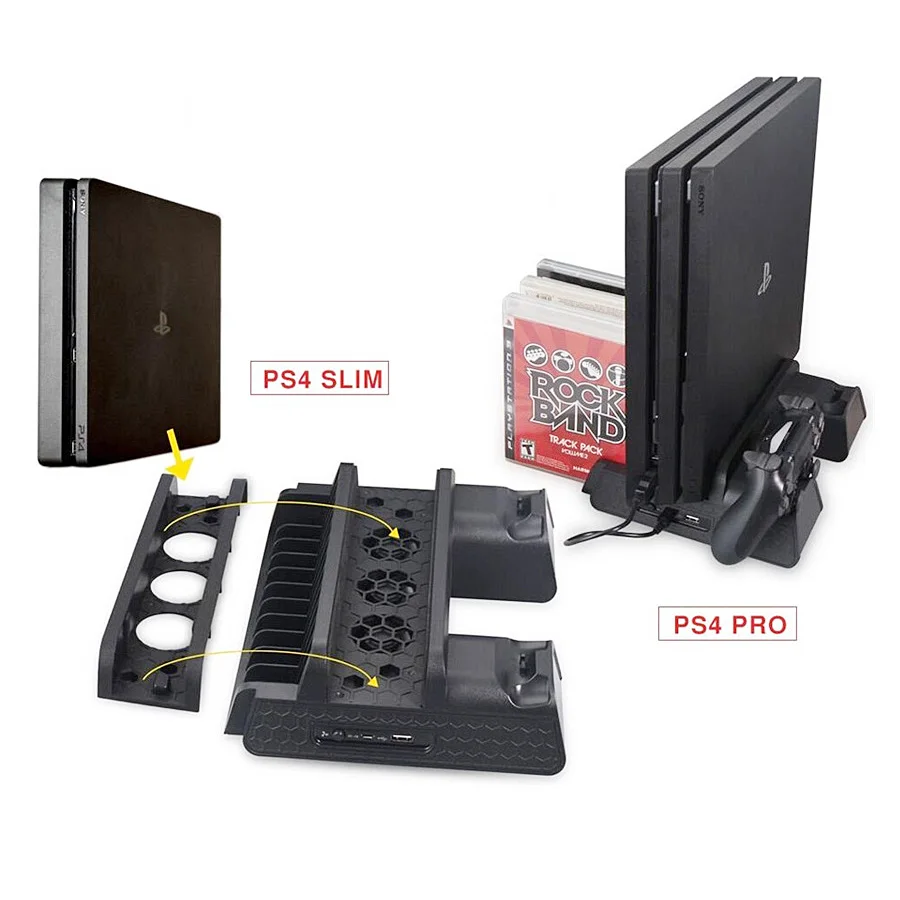 Вертикальная подставка для PS4/PS4 Slim/PS4 PRO охлаждающий вентилятор зарядная станция