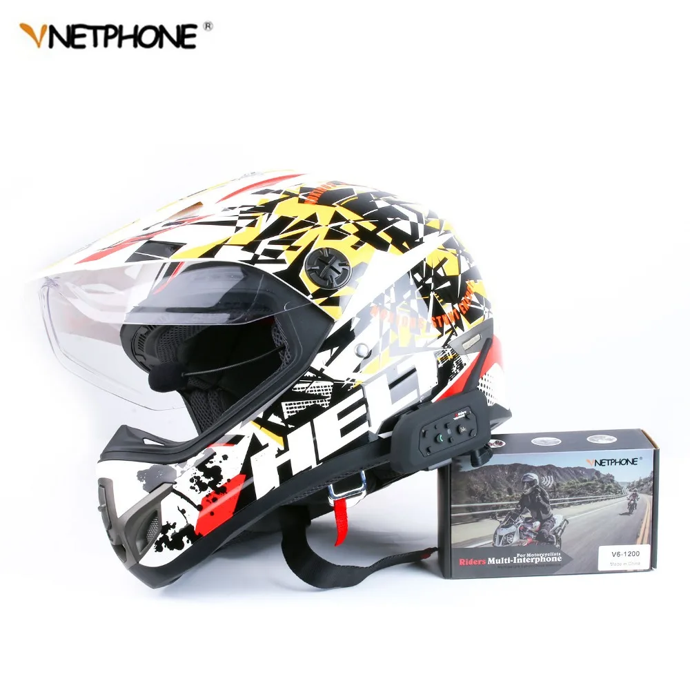 

V6 Intercom Helmet Bluetooth Headset Motorcycle Comunicador Capacete Headphone Speaker for 6 Riders IP65 MP3 GPS
