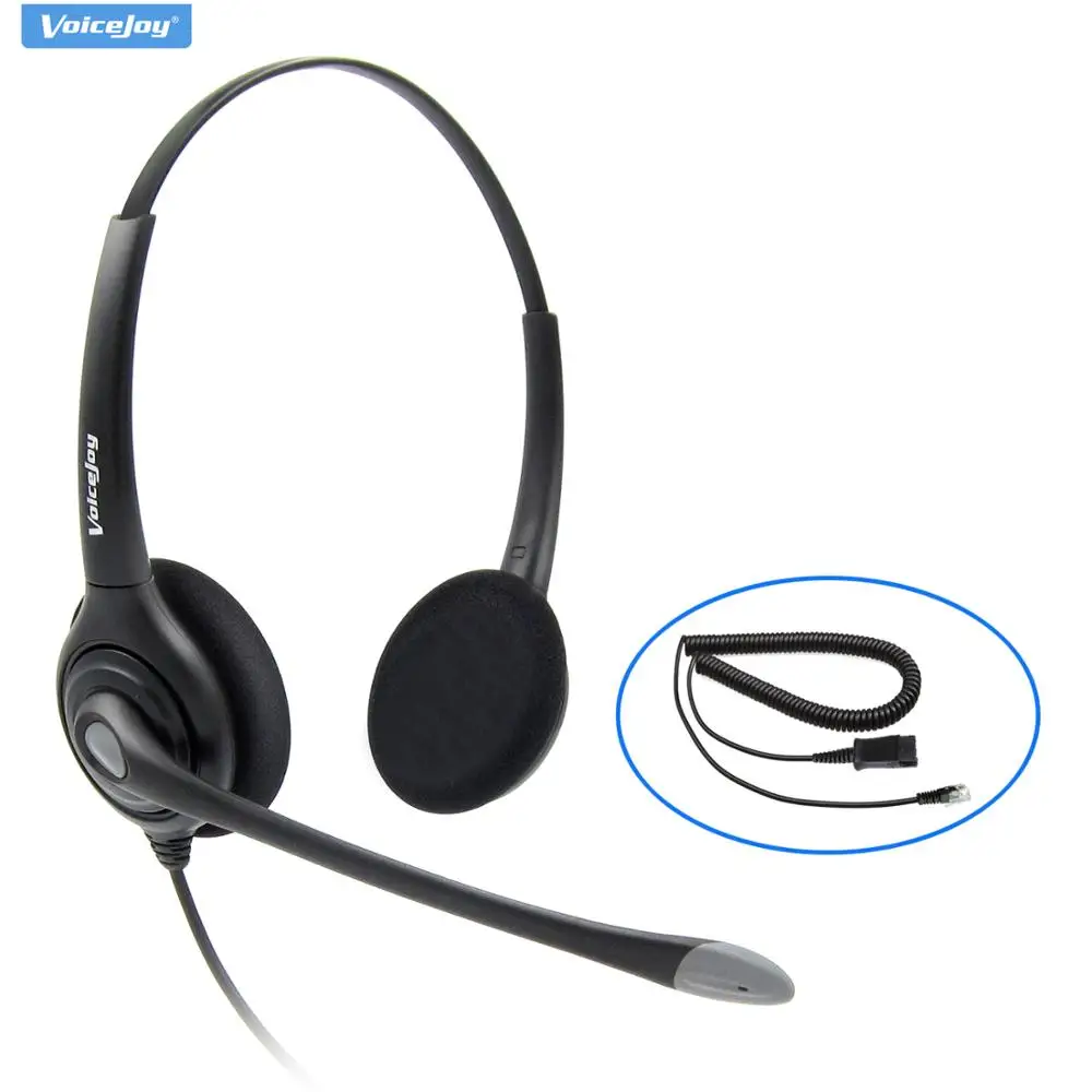 Additional 2 ear pads+Binaural RJ9 plug Headset QD office call center