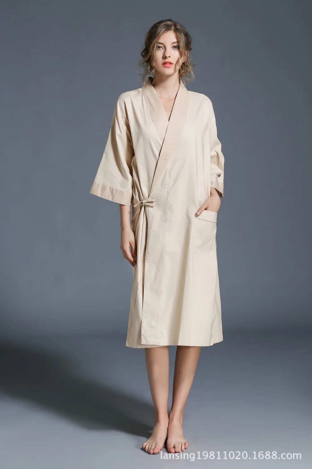 Женский весенний модальный банный халат для гостиницы и дома, женский халат с коротким рукавом, японское кимоно, хлопок, длинный халат