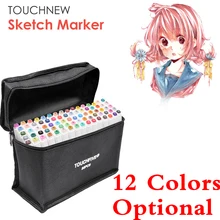 TOUCHNEW 12 цветов дополнительно двойной наконечник эскиз искусство маркеры набор на спиртовой основе Кисть ручка маркер художника Рисование манга дизайн искусство