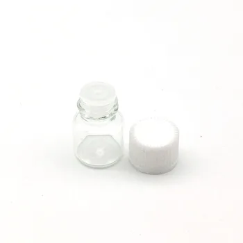 

10pcs 1ml Small Liquid Clear Glass Bottle with Orifice Reducer and Cap Mini 1/4 Dram Mini Essential Oil Vials