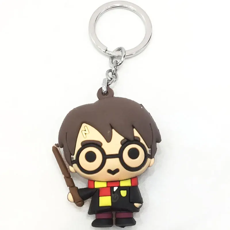 

Harri Potter Two-sided Key Chain Handmade PVC Keychain Harry Chain Cartoon key chain Potter Cute 2018 New Hot Sales