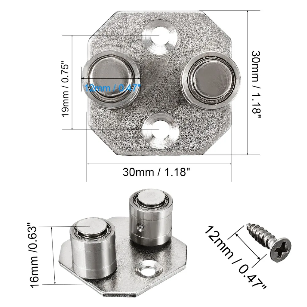 

Uxcell New Hot 1pcs 48mmx18mm 30mmx30mm 12mm Shaft Stainless Steel Lower Guide with Self Drilling Screw for Sliding Door Floor