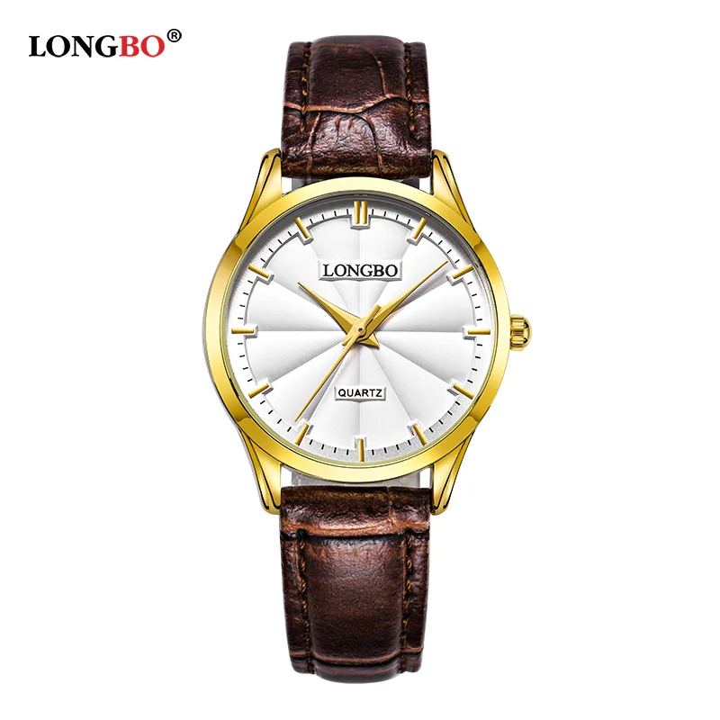 Reloj Mujer Longbo женские часы Женские Простые кварцевые кожаный ремешок