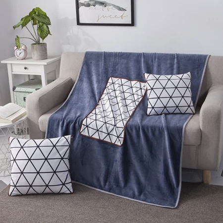 2 в 1 хлопок скандинавские Мультяшные олени складное лоскутное мягкое стеганое одеяло печатное квадратное домашнее офис автомобиль бросок диванная подушка под спину - Цвет: Cushion Blanket3