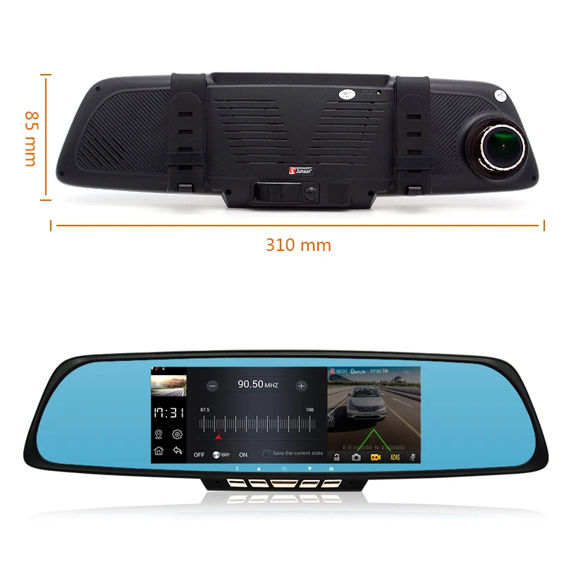 Junsun 6.86 &quotавтомобильная Камера DVR Зеркало Android GPS с Двумя Объективами