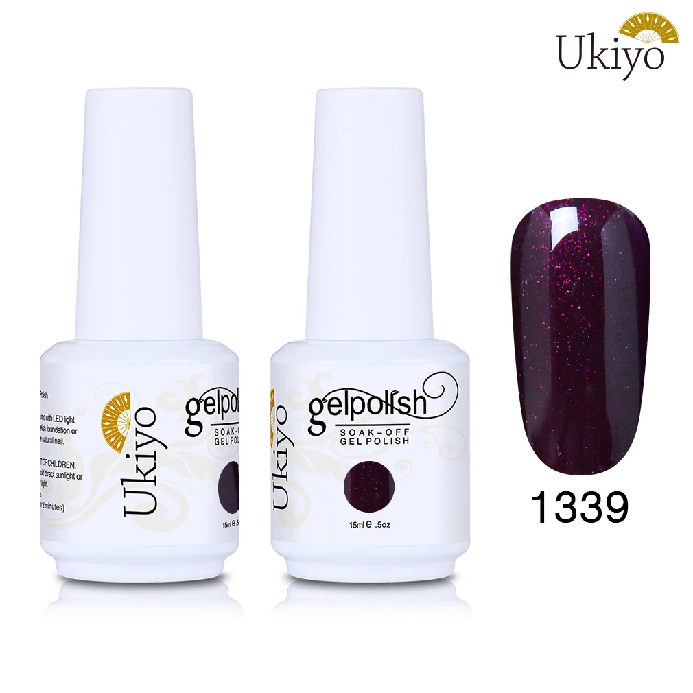 Ukiyo 15 мл Лак для ногтей 170 великолепный цвет Гель-лак для ногтей Vernis полуперманентное верхнее покрытие Базовое покрытие гель-лаки для ногтей Гель-лак - Цвет: 1339