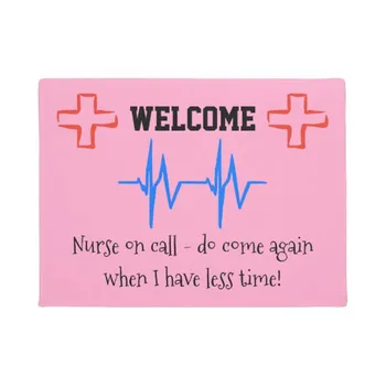 

Personality Nurse Welcome fun message Doormat Doormat Home Decoration Entry Non-slip Door Mat Rubber Washable Floor Carpet