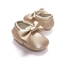 2017 Unisex Малышей Детская Обувь Мягкой Подошве Кисточкой ИСКУССТВЕННАЯ Кожа Детская Кровать В Обуви Prewalker Лук Обуви Сначала Ходунки Без Логотипа