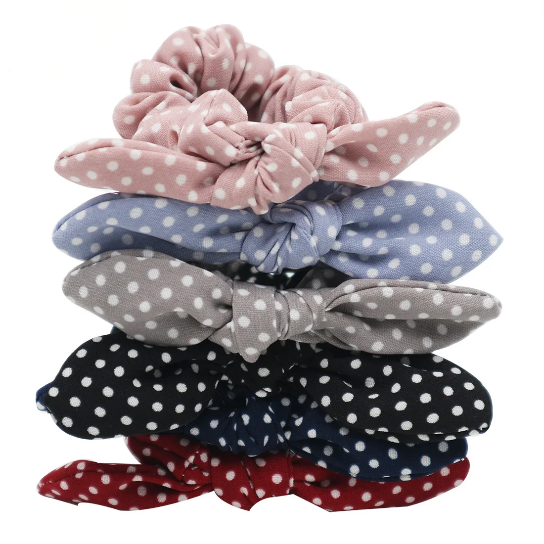 

2.5inch Children Dot Bows Band For Hair Girls' Bunny Ears Tie Hairband Boutique Elastic Headband 6pcs/lot Free Shipping