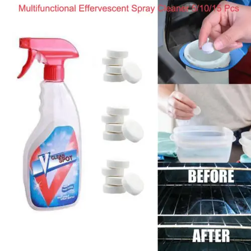 

1/5/10Pcs Multifunctional Household Cleaner Effervescent Spray Cleaner Tablets NO BOTTLE Cleaning Set