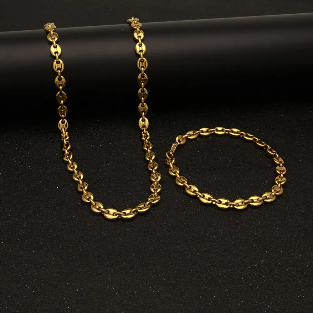 THE-BLING-KING-8mm-Puffed-Mariner-Link-Chain-Bracelet-Set-Gold-Silver-Plated-Hip-Hop-Punk (4)