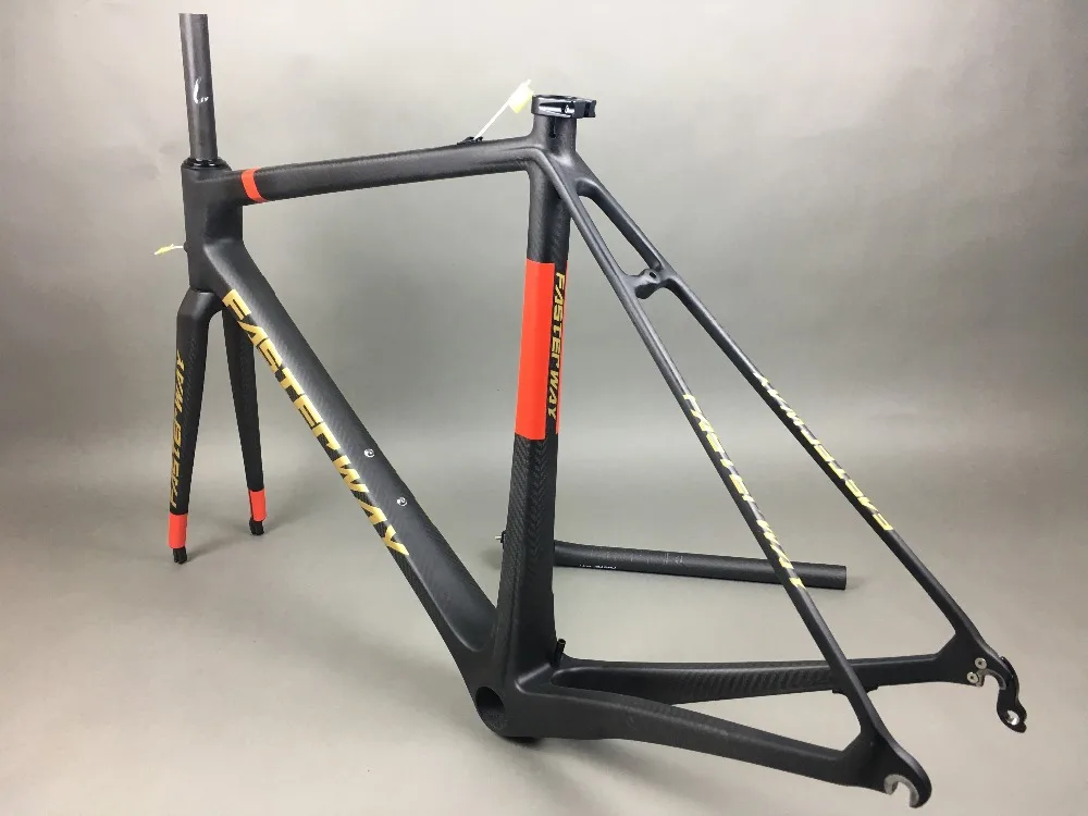 Cheap classic design FASTERWAY PRO full black with no logo carbon road bike frameset:carbon Frame+Seatpost+Fork+Clamp+Headset,free ems 111