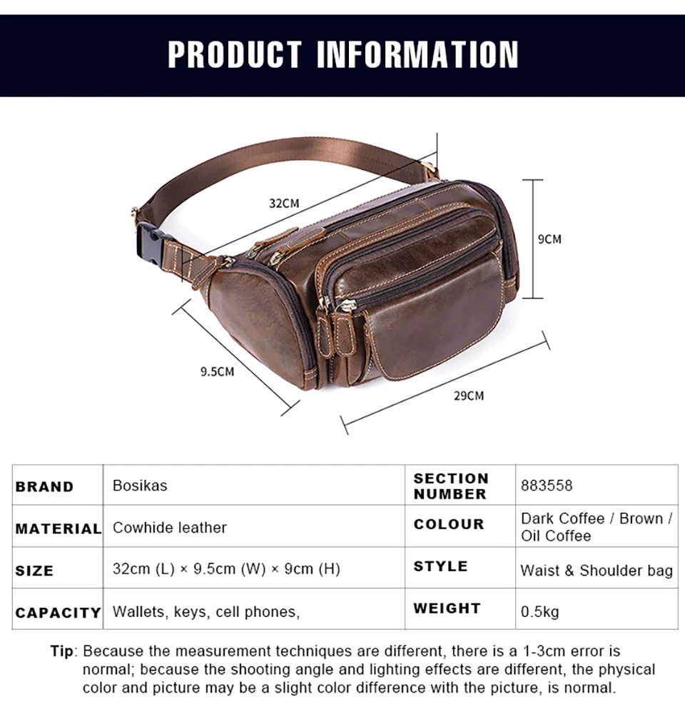 BOSIKAS поясная сумка из натуральной кожи мужские Бум сумки чехол для телефона чехол для путешествий Деньги поясная сумка кожаная