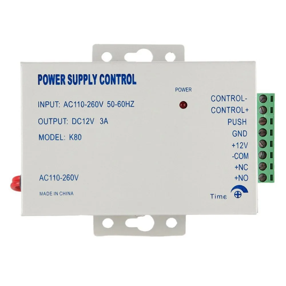 

Gate Opener Access Control Power Supply AC 110-240V To DC 12V 3A RFID Door Security Entry Keypad Proximity Power Supply 36W