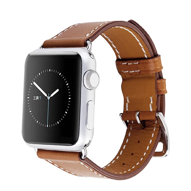 Петля из натуральной кожи для Apple Watch 44 мм 40 ремешок двойной тур 42 iwatch серии 5 4 3 2 1 38