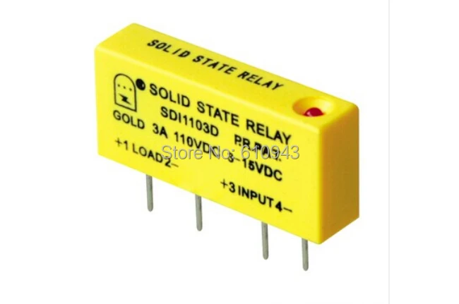 

SDI1103D DC to DC 3A SSR input 3-15v or 15-28v output12-110VFreeshipping PCB small solid state relay single-in-line