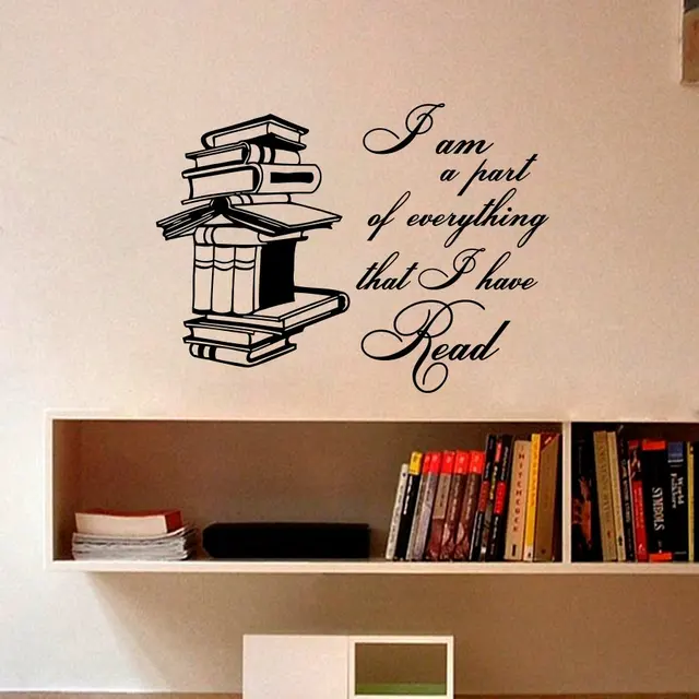 book with quotes vinyl wall stickers art mural removable libary