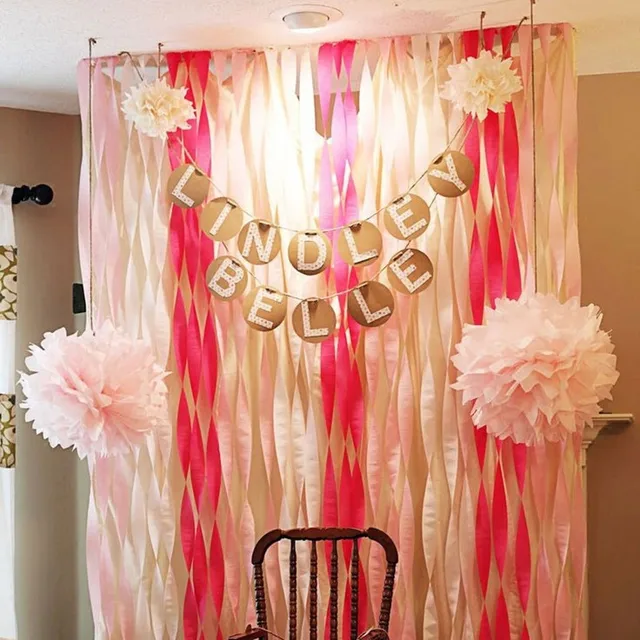 6pcs Crepe Paper Roll Streamers Decorative Ribbons