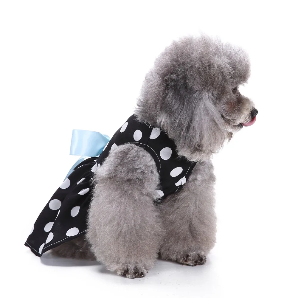 Transer Творческий Горячая с симпатичным узором в лента в горошек одежда для собак, одежда для собак, удобные Рубашка с рисунком «Собаки» костюм для животного Прямая D6M30 P40