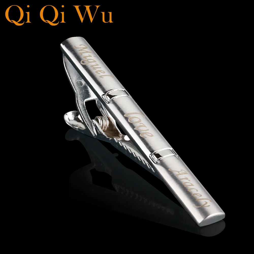 Personalized Custom Silver Tie Clip For Men's Gifts Customized Engraved