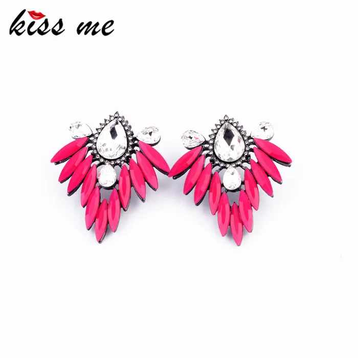 

New Designs KISS ME Fashion Graceful Resin Flowers Stud Earrings