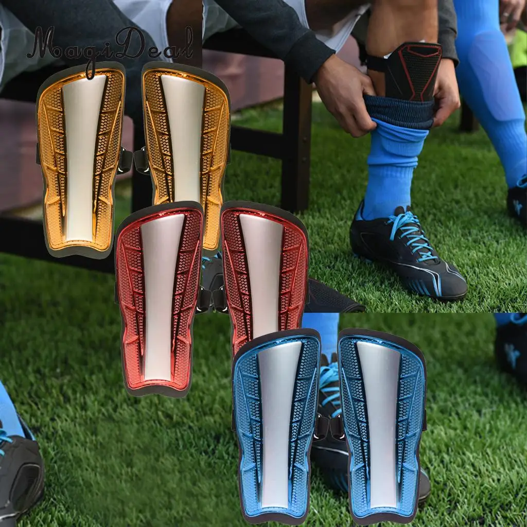 MagiDeal Plastic Outdoor Football Shin Pads Guards Legs Calves Ankle Protector Soccer Training