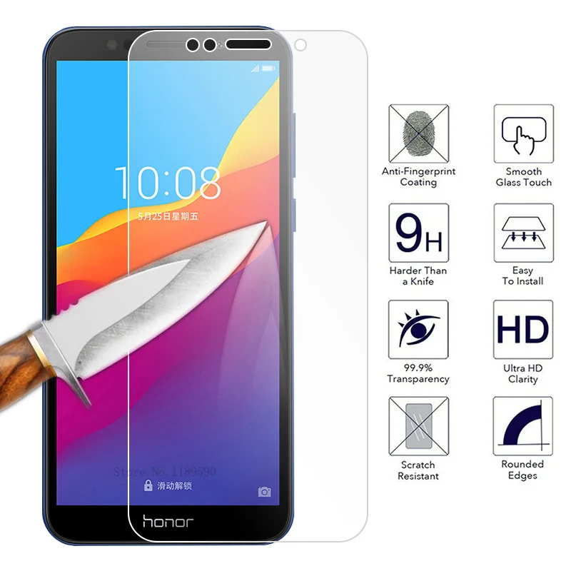 Стекло 9H закаленное для Huawei Honor 7A Pro 7C 8X 10 Lite 10i защитная пленка защита