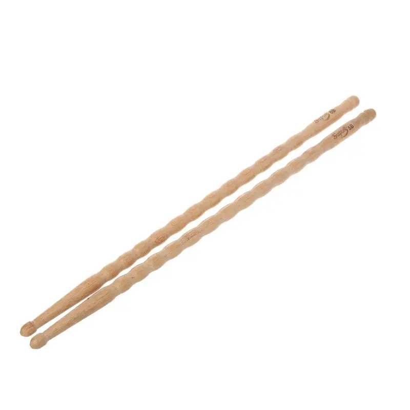 

1 Pairs Bamboo Durable Wavy Pattern Bamboo Drumsticks 5A / 5B / 6A Drum Stick Practical