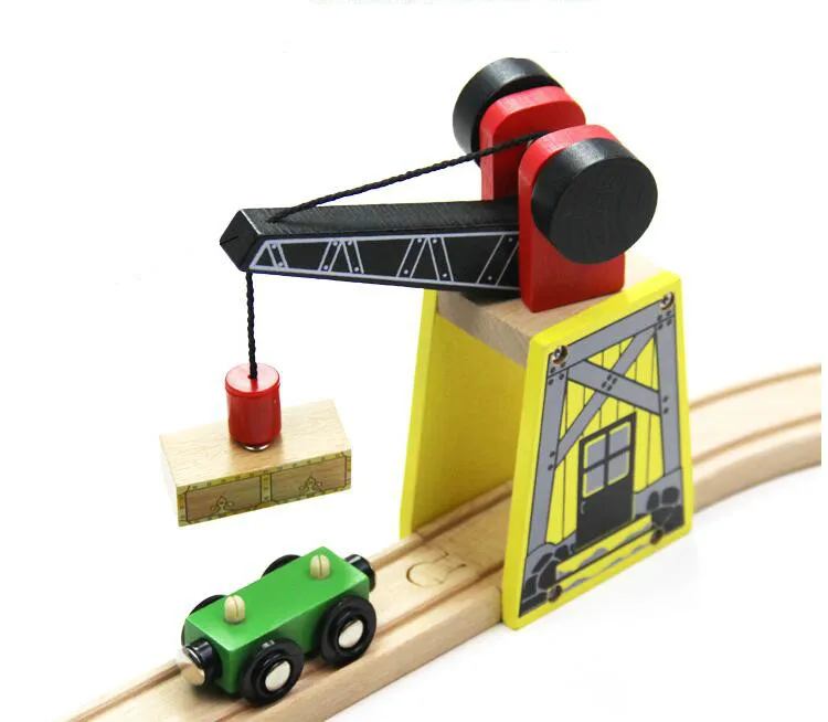 EDWONE-All Crane Track One Set Move Crane Tender деревянный поезд коллекционная игрушка железная дорога аксессуары для Thomas Brio