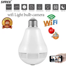 Панорамный светодиодный светильник 960P беспроводной панорамный для домашней безопасности Wi-Fi лампа «рыбий глаз» лампа камера с дистанционным управлением на 360 градусов Домашняя безопасность защита от взлома