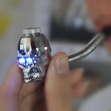 6 шт./лот горячие металлические черепа курительные трубы с электронным датчиком глаза огни сенсорный чип табачная трубка Портативный Мода