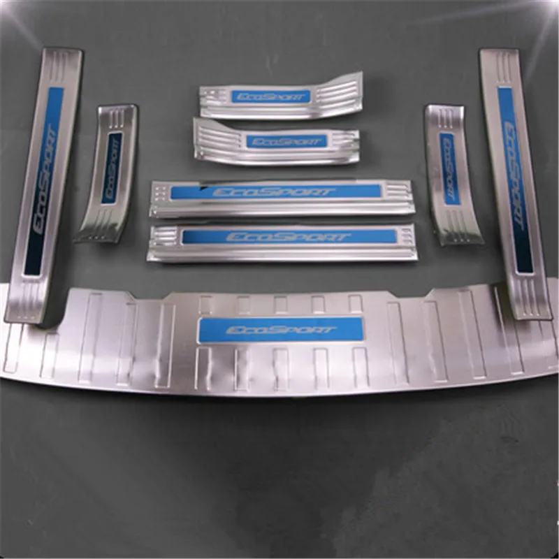 

Car styling Scuff Plate/Door Sill Door Sill Rear Bumper Protector Sill Trunk Tread Plate Trim for Ford Ecosport 2018