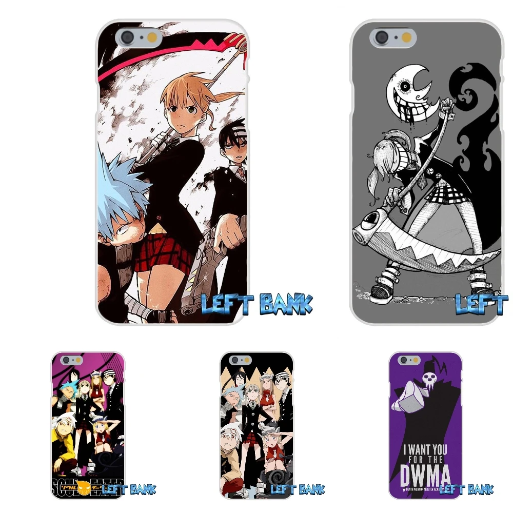 

For iPhone 4 4S 5 5S 5C SE 6 6S 7 Plus Soul Eater Anime Head Soft Silicone TPU Transparent Cover Case